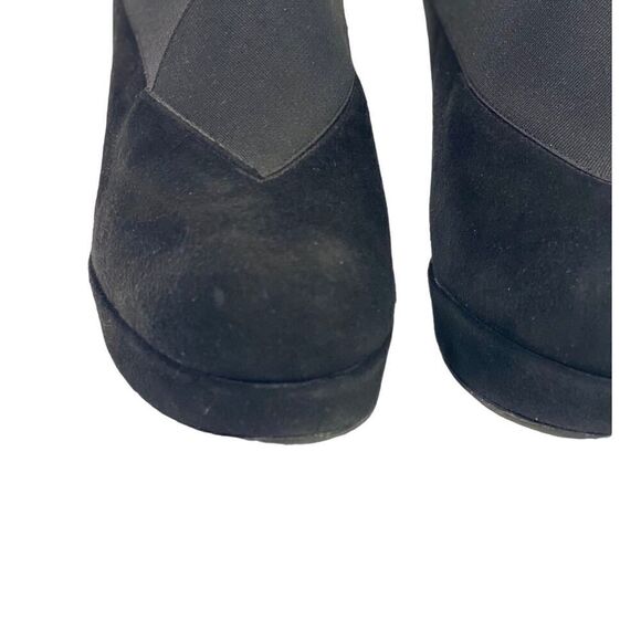 Stuart Weitzman Greatneck Heeled Ankle Bootie Womens Size 8 M Black Suede Spain - Picture 4 of 13